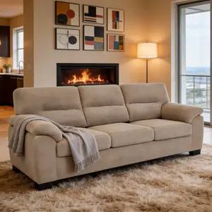 Eyiseean 81" Moedrn 3-Seater Upholstered Sofa, Oversized Textured Fabric Cloud Couch with Wide/Thick Armrest & Back, Comfy Deep Seat Sofa with Wood Frame, Easy Clean for Living Room, Bedroom