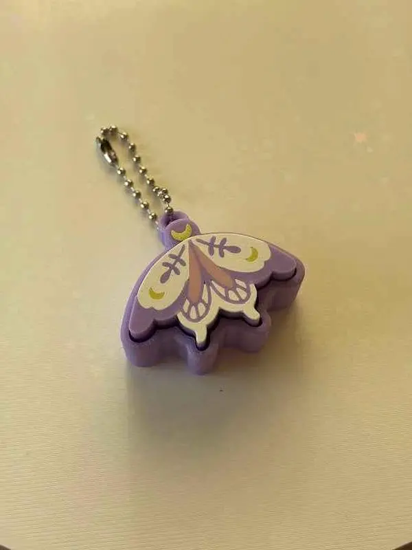 3D Animal Pixie Moth Fidget Clicker Keychain, Auspicious Accessory for Beach Outings & Anniversary Gifts