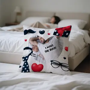 Fun Custom Photo Pillow Cover, Stylish Home Decor with Soft Breathable Fabric, Easy to Clean Pillowcase for Cozy Living