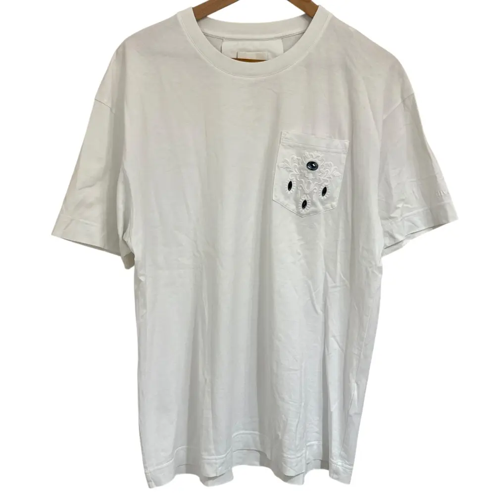 Pre-owned GIVENCHY Cotton Small Leather Goods Pocket Embroidery T Shirt