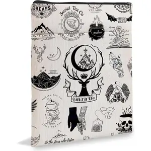 Fantasy Novel Inspired Book Sleeve With Zipper - Protector Bag for Book Lovers - Bookish  6JB06