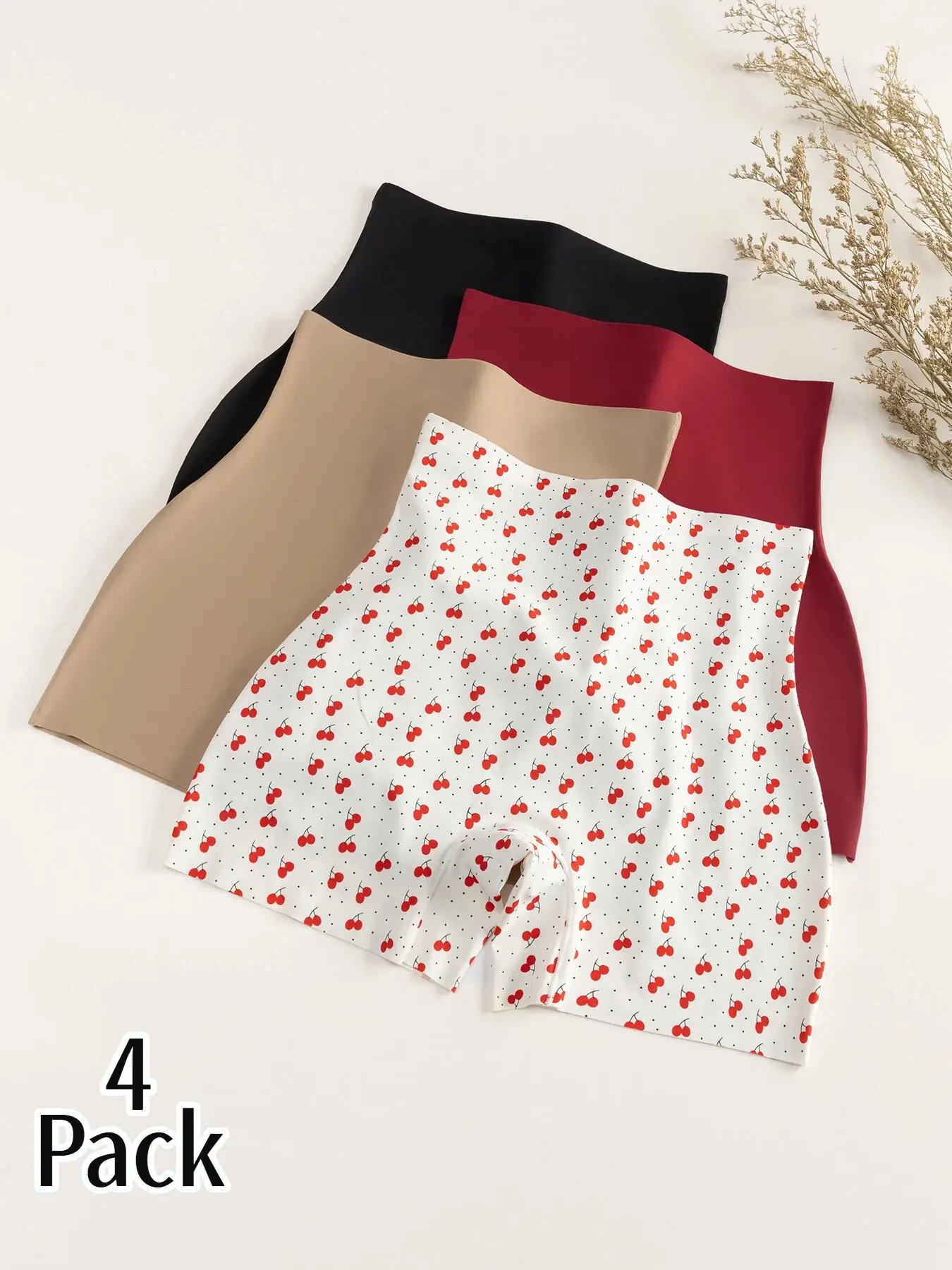 Seamless Smooth High-Waisted Boxer Shaping Stretchable Women's Seamless Knickers Panties, Comfortable Stretchy Breathable Fit Underwear, Ideal for Yoga and Casual Wear, Everyday Wear Panties, 4-Pack, Casual Comfy Panty