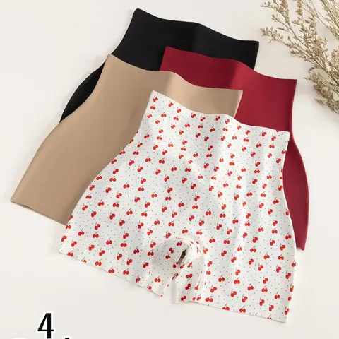 Seamless Smooth High-Waisted Boxer Shaping Stretchable Women's Seamless Knickers Panties, Comfortable Stretchy Breathable Fit Underwear, Ideal for Yoga and Casual Wear, Everyday Wear Panties, 4-Pack, Casual Comfy Panty