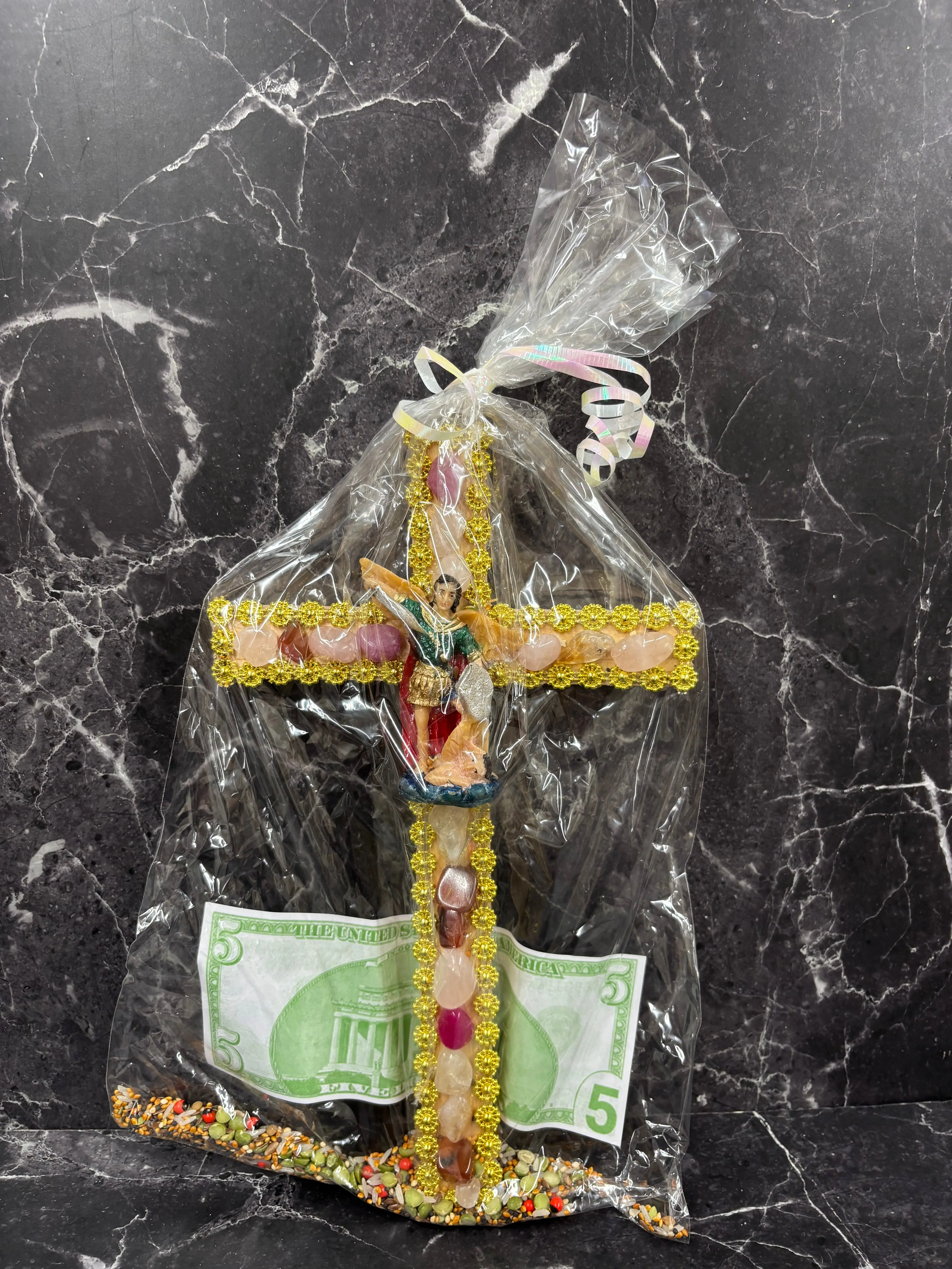 Saint Michael Cross with Semillas de la Abundancia