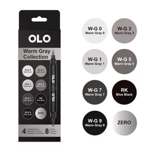 OLO Warm Gray Alcohol Markers - 8 Colors 4pc. Set 9