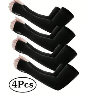 4-Pack Women's Black Ice Cool Arm Sleeves - Breathable Moisture-Wicking Compression Arm Sleeves Suitable for Cycling and Outdoor Activities