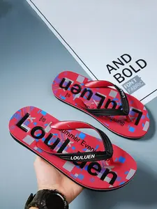 Men's Casual Flip-Flops, PVC Material, Medium Width, Less Than Ankle Height, Comfortable Beach Sandals, Non-Slip, Ideal for Home & Beach