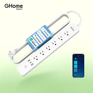 GHome Smart Power Strip with 6 Smart Outlets, 3 USB (2A1C 30W) & 1 USB-C Port, WiFi Surge Protector, Energy Monitor, Overload Protection