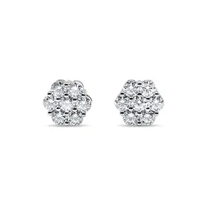 9mm Luxurious Cluster Earrings VVS1 Lab Stones