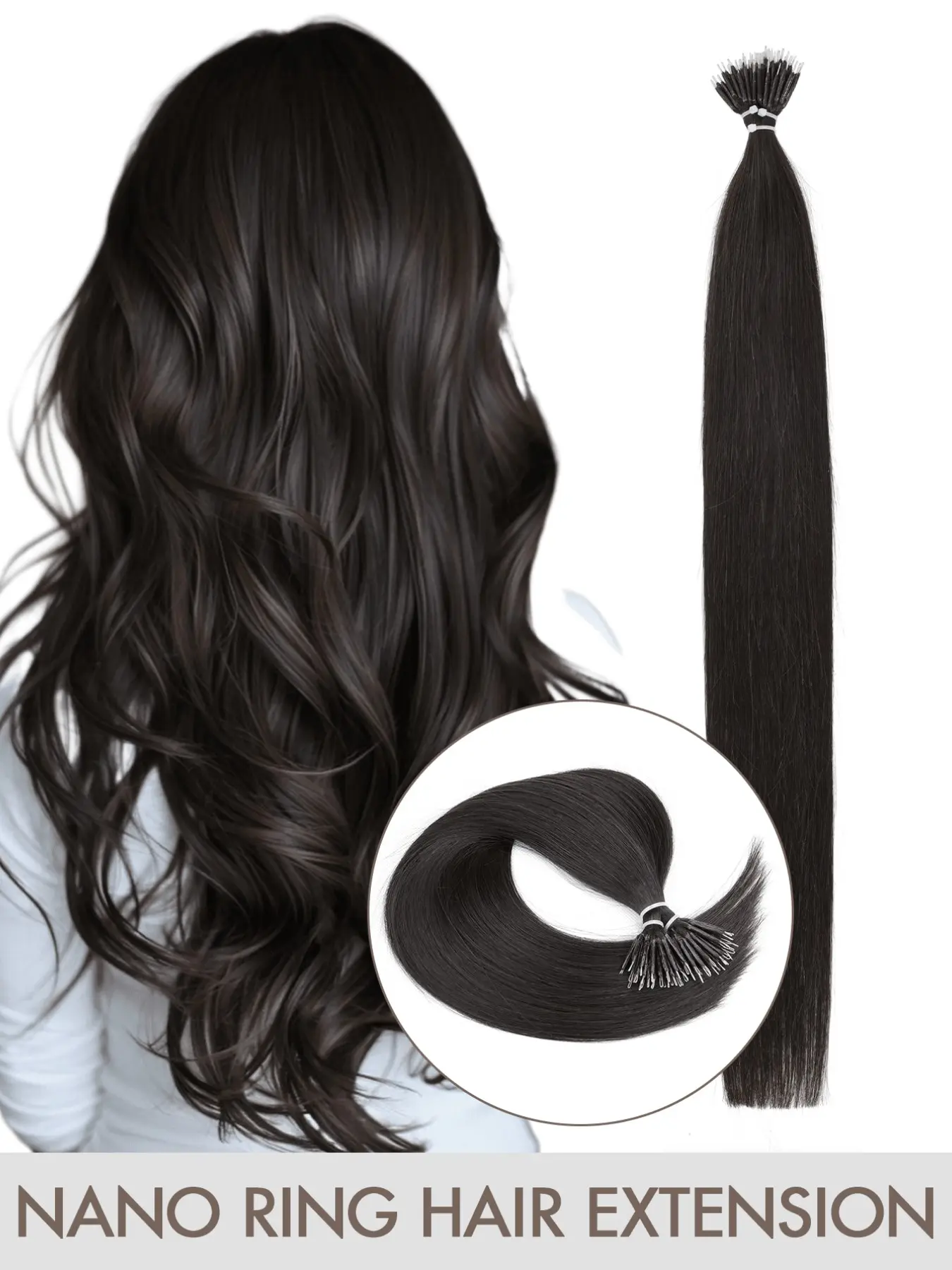 Nano Rings Beads Loop Nano Hair Extensions 12-22inch Human Hair Extension Pre-bonded Micro Nano Rings Beads Loop Nano Hair Extensions Cold Fusion Nano Ring Extensions Nano Tip Extensions 50 strands Human Hair Extensions for Women - Seamless, Invisible & N