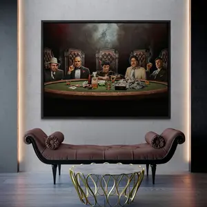 Last Supper Gangsters Wall Art, Famous Actors Mafia Decor, Movie Poster for Stylish Spaces.
