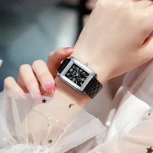 2026 New Model: Trendy and Luxurious Women's Wristwatch with Diamonds and Genuine Leather Strap