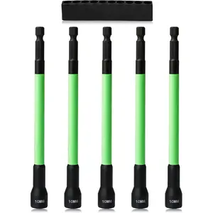 150MM 10mm  Power Nut Driver Set for  Drill, 1/4" Hex  Drill Bit Set Metric  Socket Set, Chrome Vanadium Steel Quick Change Chuck Socket Wrench Nut Setters