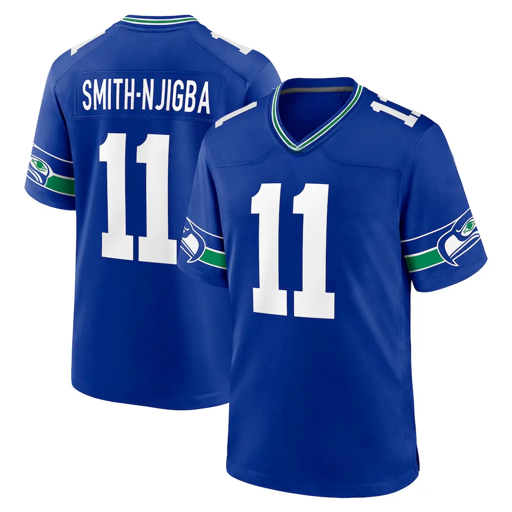 Full Print S.Seahawk All Colors Njigb4 #11 Football Jersey, Men's Breathable V Neck Short Sleeve Athletic Shirt, Team Game Uniform, Sports Fan Apparel, Unisex Gift for Football Fans