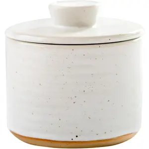 Ceramic Butter Crock with Water Seal | Large 3-Stick Capacity Farmhouse  Butter Keeper | Speckled Stoneware &  Clay | -Ready Packaging, Keeps Butter Soft & Spreadable