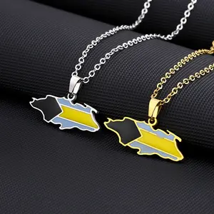 Bahamas Nassau Island map and flag necklace Memorial gift Unisex Couple jewelry No fading Birthday gift Unisex Flag