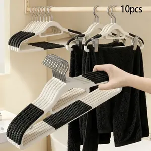 10pcs Non-Slip Clothes Hangers, Anti-Fall Design, Thick and Durable, Suitable for Coats, Suits, Dresses, Various Clothing Hanging