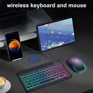 Ultra-Slim Wireless Keyboard and Mouse Set,Mouse or Keyboard，Backlit, Portable Optical Tracking, Rechargeable Li-Polymer Battery, Type-C Charging, Tablet Compatible