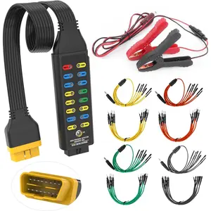 OBD2 Breakout Box, Automotive OBDII Protocol Detector Communication/Power/Ground Detection Breakout Box 16-Pin CAN 17.7 inches  Fault Diagnosis Scan Tool with Universal Wire Jumper and Clips