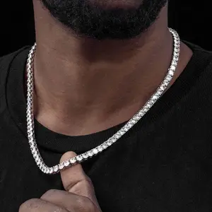 HELLOICE Tennis Chain for Men Iced Out Chains 5A Cubic Zirconia Stones Tennis Necklace Hip Hop Jewelry for Rappers 18 20 22 24 Inches
