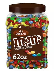 M&M'S Milk Chocolate Candy, 62 oz Jar Pack Of 1 Snack Bonbon