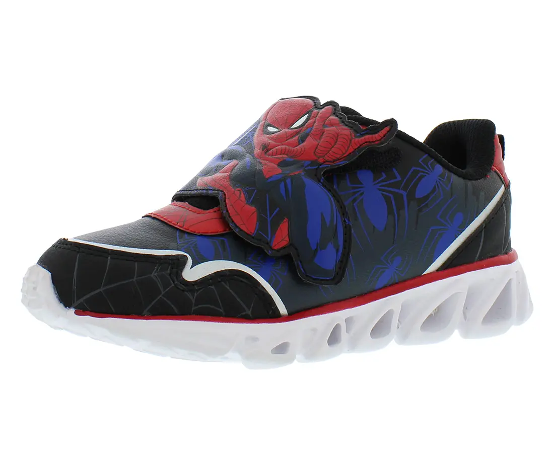 Boys' Marvel Hero-Inspired Look Sport Shoes with Stay-Put Closure - Kids' Outdoor Sports Footwear