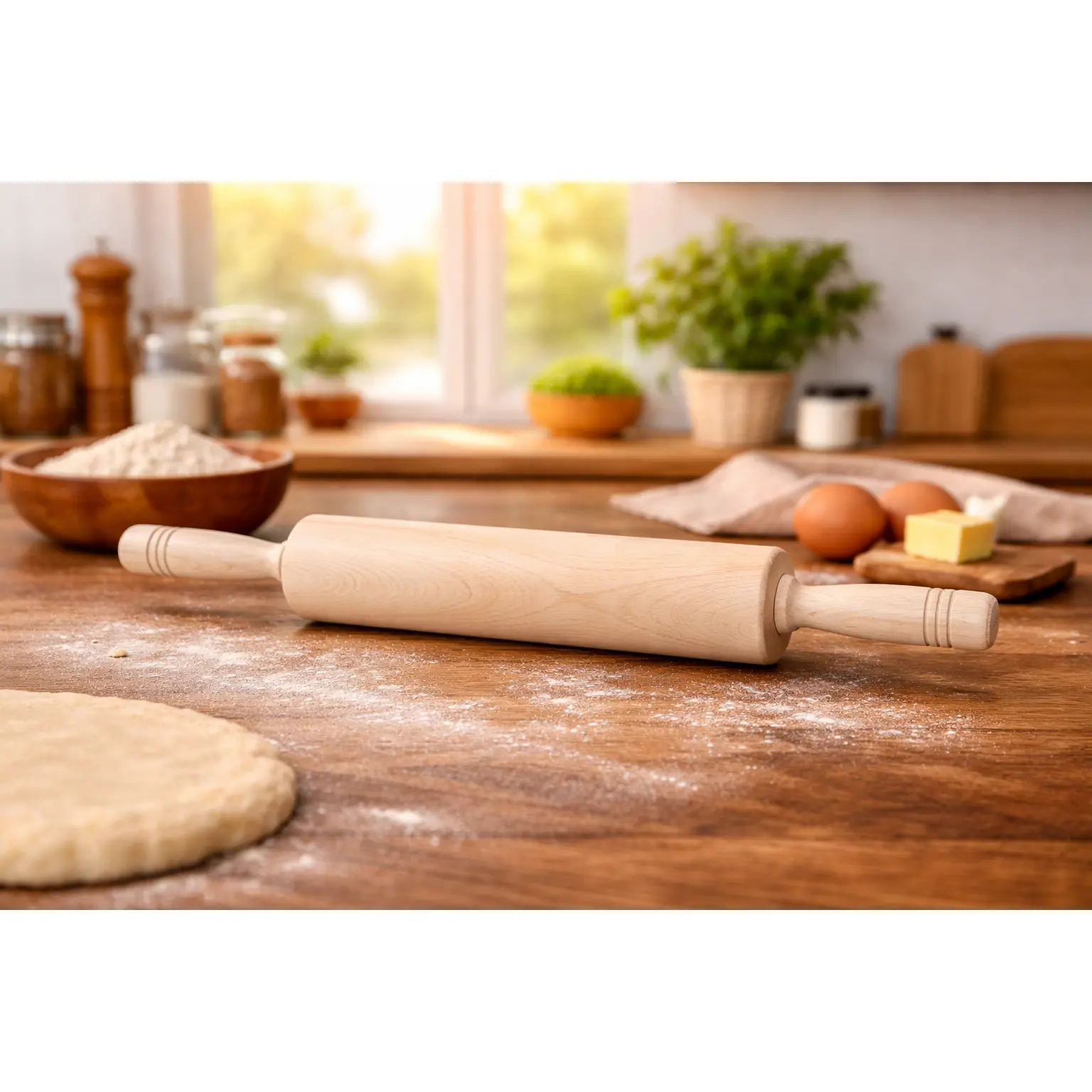 12" Rolling Pin - Maple Handles