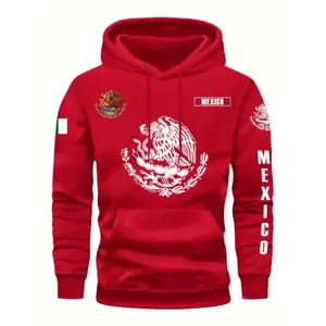 Mexico Print Hoodie - Soft, Casual, Versatile, Trendy, Men's Fashion Pullover Sweatshirt with Hood