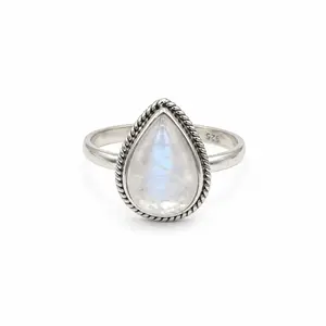 Yaya's One-of-a-Kind Rainbow Moonstone Sterling Silver Ring - Size 9 - ID 069