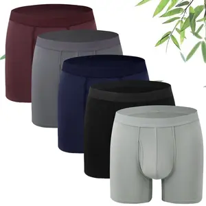 Extra Long Men's Underwear Sports Breathable Mid-Rise Boxer Briefs