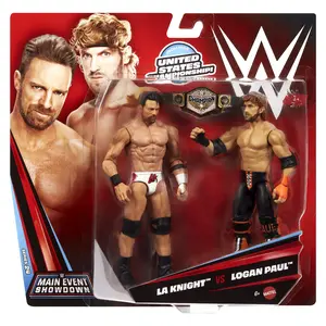 Logan Paul & LA Knight - WWE Main Event 2-Packs 24 Mattel WWE Toy Wrestling Action Figures