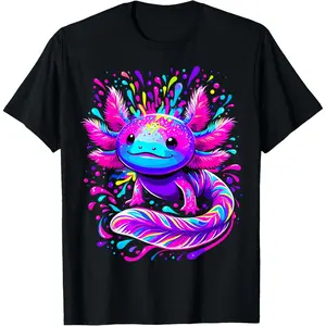 Axolotl Beautiful Colorful Art Axolotl T-Shirt