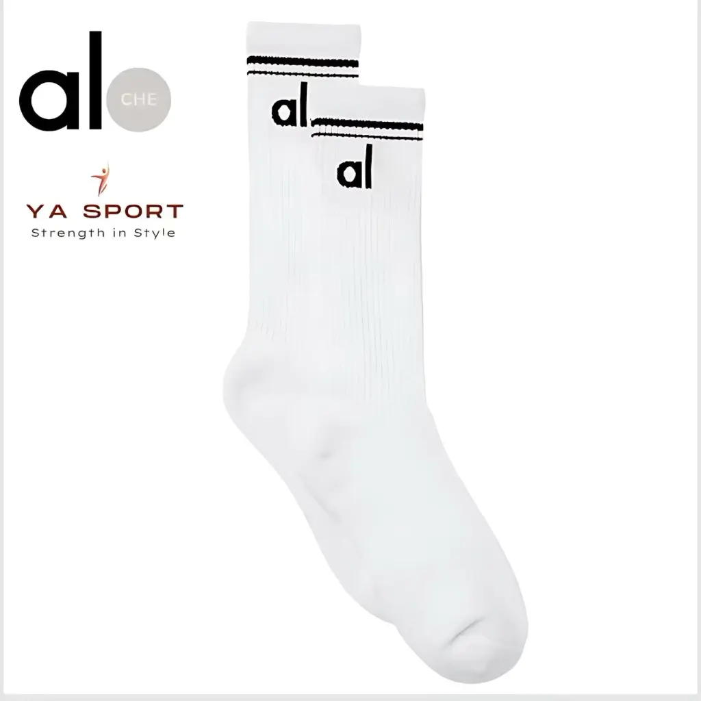 Unisex Ribbed Crew Socks for Women & Men, Classic Striped Cuff Athletic Sports Socks for Gym, Tennis, Running & Everyday Wear