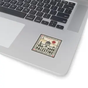 Palestine Stamp Sticker, Protest Vinyl Decal, Bold Palestine Symbol Sticker for Laptops.