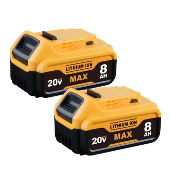 DeWalt 20V MAX XR Cordless Power Tool Replacement Batteries - 2-Pack 8.0Ah High-Capacity Lithium-Ion, with LED Fuel Gauge, Compatible with DCB200 Power Tools