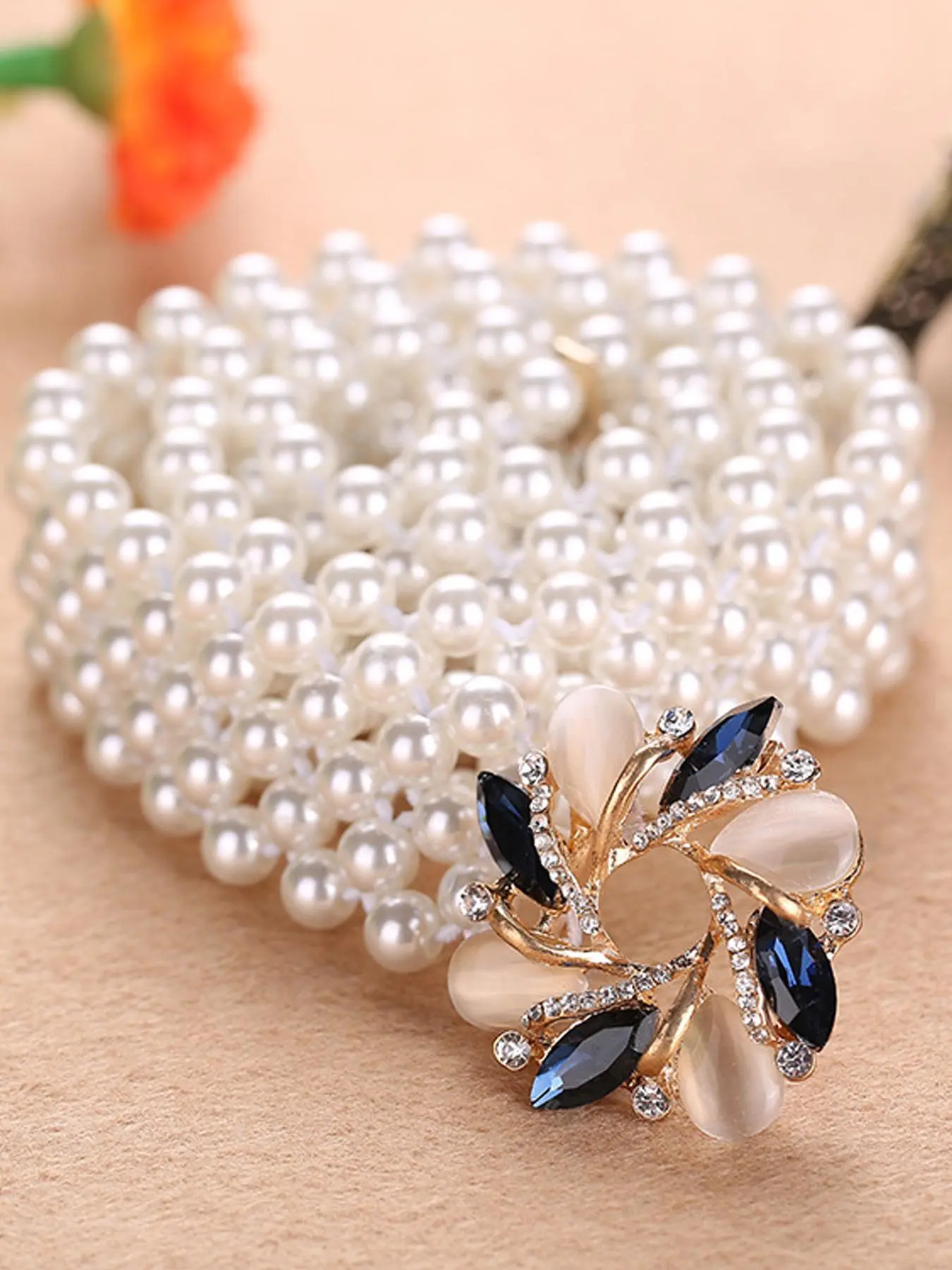 Mother's Day Gift Faux Pearl Decorated Belt, Exquisite Beaded Design Belt, Elegant Waist Belt for Women, 2024 New Dainty Stylish Belts for Daily Clothing Decor, Party, Chic All-match Belt As Gift for Girlfriend