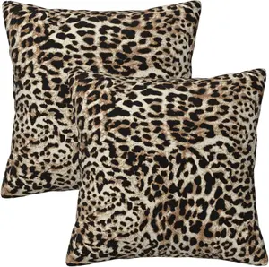 Leopard Print Throw Pillow Covers 18x18 in Sets of 2 Modern Farmhouse  Print Pillow Cover  Decorative Pillowcase Cushion Cover for Living Room Cushion Sofa Bed