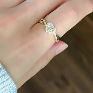 1Heart Design Ring #0090 - 14k laminated gold -with 3-Layer Protection for Daily Wear High Quality Jewelry Accessory