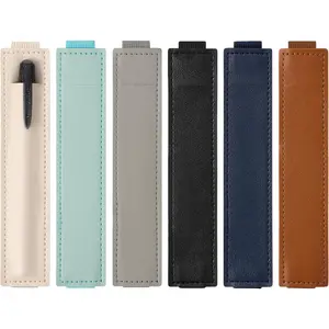 6 count Elastic Adjustable Pen Holder for Notebook,Leather Pen Pouch Holder for Notebook,Sleeve Pouch Detachable Journal Pen Holder Book Strap for Planners Binders and Books Rigid Tablet Covers