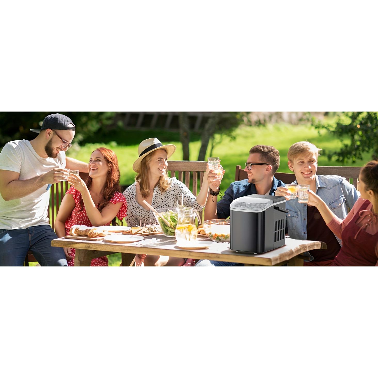 26lbs/24hrs Portable Ice Maker, 9 Bullet Ice Cubes In 6 Mins, With Self-Cleaning Function Ice Maker Machine For Home, Kitchen, Countertop, RV, Party