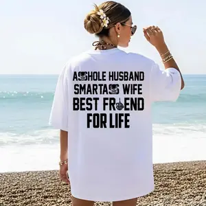 A**Hole Husband Smartass Wife Bestt Friend For Life Tshirt, Funny Couple Quote Hoodie, Sarcastic Marriage Humor Sweatshirt, Edgy Relationship Graphic Shirt, Unisex Sweater Pullover Tee