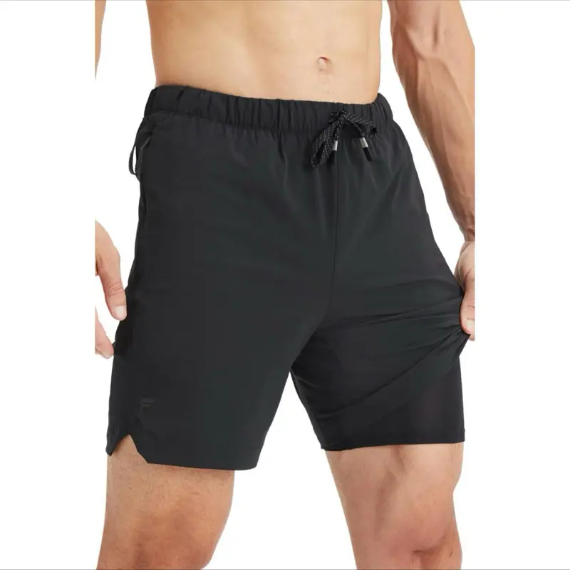 Fabletics Mens The One Short Lined Training Swimming Lightweight Quick-Dry Zip Pocket Stretch Woven 7" Inseam XL Black Anti-Stink UPF Protection