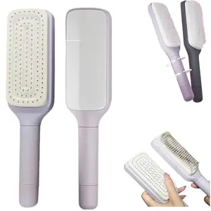 expandable and easy to remove hair comb, anti-static massage comb, one click cleaning suitable for all hair types Curved Hair Detangler Comb Boar Bristle Styling Brush for Curly Hair Mini Oval Travel Hair Detangler Brush Curl Defining Nylon Bristle Brush
