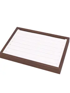 Walnut Color Standing Ring Display Stand, Earring Stud Jewelry Holder, Live Streaming Booth Accessory, Retail Showcase Rack