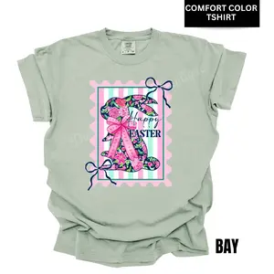 Blooming Bunny Stripe Comfort Color T-Shirt