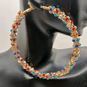 Ms. Diva Multi Color Rhinestone Hoops