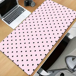 A High-Definition Printed Table Mat with Pink Polka Dots, a Multifunctional XXL Mouse Pad, Suitable for Keyboard Gaming And Office Use. A Perfect Gift for Family And Friends