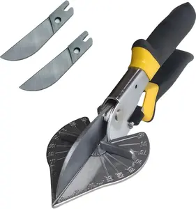 Multi Angle Miter Shears for Angular , Adjustable 45-135 Degree Trim  for Soft , PVC, Plastic, and Molding - Includes Extra  and Safety Lock (Black handle)