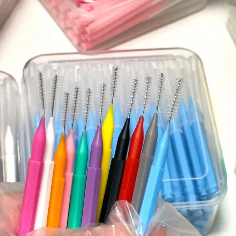 I-type Interdental Brush 80pcs/Box Orthodontic Oral Toothbrush Escova Removes Food Plaque Better Teeth Oral Hygiene Floss Tool Teeth Cleaning Tool Oral Hygiene Essentials Oral Care Tools Oral Care Supplies