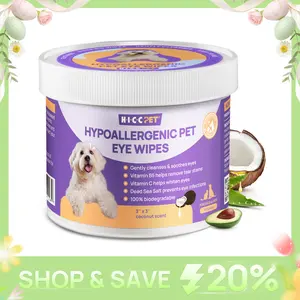 HICC PET Coconut Oil Eye Grooming Wipes for Dogs & Cats, 2-Pack Large Size 100 PCS Hypoallergenic Unscented Grooming Products, Gentle Non-Irritating Cleanser for Tear Stain Removal & Eye Debris Discharge,#SummerVibes #petlover